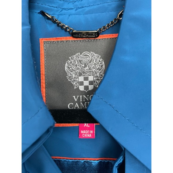 Vince Camuto Women's Blue Double Breasted Belted Trench Coat Size XL - Picture 6 of 11